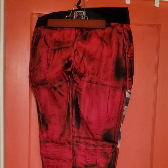 Handmade Indie Designer Kissin Bombs Design Moto Punk Metal Pants - Picture 2 of 4